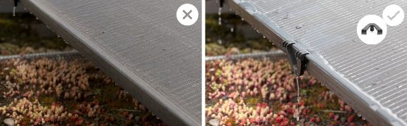 Dräneringsklämma för solpaneler