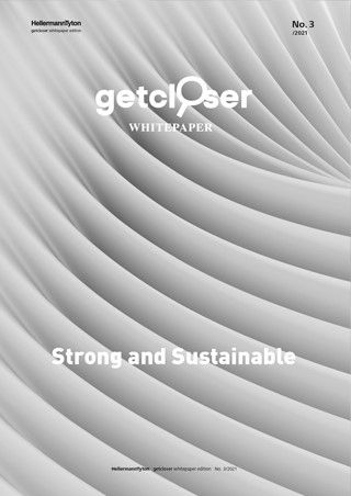 Vitt pappersomslag för "Strong and Sustainable - Cable Management with Bioplastics"