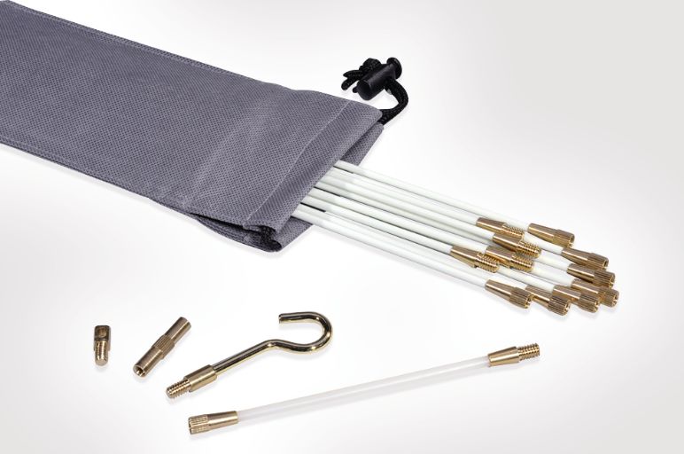 15 cm vit flexibel stång, adapter, krok, miniögla,