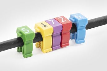 Förtryckt märkning i nylon, snap-on märkning för kabel.